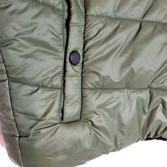Boys Michael Kors Olive Green Fleece Lined Puffer - Picture 4 of 6